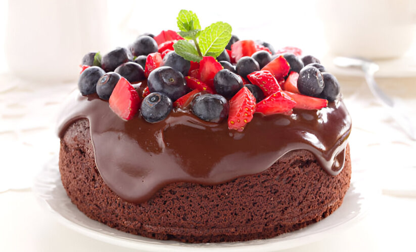 Quick & Easy Chocolate Cake with Berries